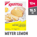 Krusteaz Meyer Lemon Pound Cake Mix with Lemon Glaze Mix, 16.5-Ounce Box (Pack of 12)