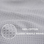 Homaxy 100% Cotton Waffle Weave Kitchen Dish Towels, Ultra Soft Absorbent Quick Drying Cleaning Towel, 13 x 28 Inches, 8-Pack, Light Gray
