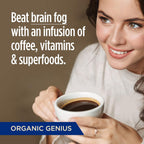 VitaCup Organic Genius Ground Keto Coffee, Increase Energy & Focus w/MCT Oil, Turmeric, B Vitamins, D3, USDA Organic Ground Coffee Medium Dark Roast, 100% Arabica Coffee Grounds, 3 bags, 10 oz each