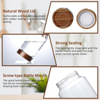 40 oz/1200 ml Glass Jar with Airtight Wooden Screw Top Lid, Clear Stackable Food Storage Canister, Large Tall Decorative Glass Container for Coffee, Candy, Cookie, Sugar, Oatmeal, Salt, Pasta
