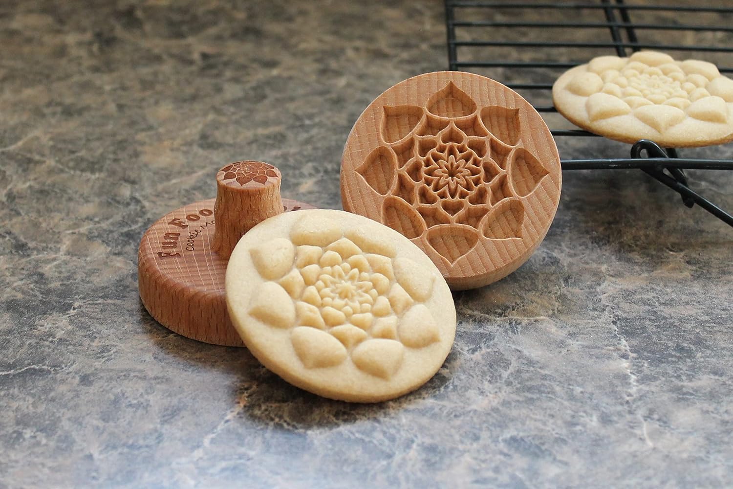 Wood Cookie Stamp, 2.5 Inch (Lotus Mandala CS-055)