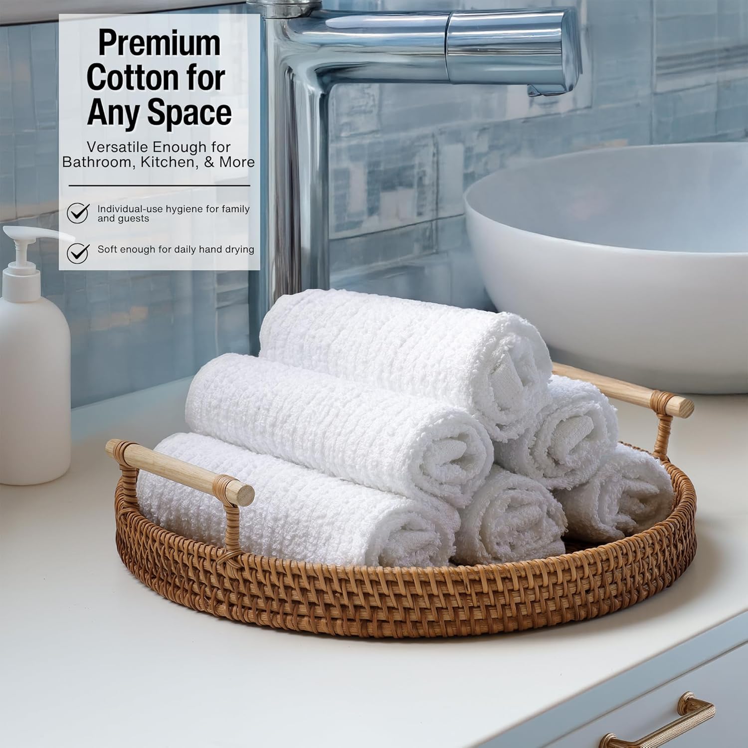 Bar Mop Cleaning Kitchen Dish Cloth Towels 12" x 12", 100% Cotton, Machine Washable, Everyday Kitchen Basic Utility Bar Mop Dishcloth Set of 36, White