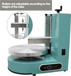 TECHTONGDA Cake Decorating Coating Machine Cream Spreading Automatic Frosting Turntable with Graduated Scraper 60-320RPM Rotating Speed for 6-14inch Cakes Green