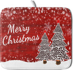 Merry Christmas Tree Red Dish Drying Mat for Kitchen Counter,Winter Snowflake Pine Drying Mat 16 x 18 Inch with Absorbent Reversible Microfiber Dish Drying Pad for Coffee Bar