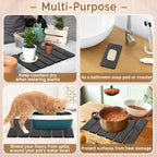 2 PCS Stone Dish Drying Mat for Kitchen Counter,Quick Dry Stone Dishes Mats,Marbled Water Absorbing Diatomaceous Earth Drying Pad for Countertop Bottles Utensils Cups(Dark Gray 16"×12" & 8"x4")