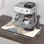 Rnivvi Coffee Mat, 12" x 19" Cute Boho Theme Coffee Bar Mats for Espresso Machine Station Accessories and Organizer, Hide Stain Rubber Backed Absorbent Dish Drying Pad for Kitchen Counter, Circle