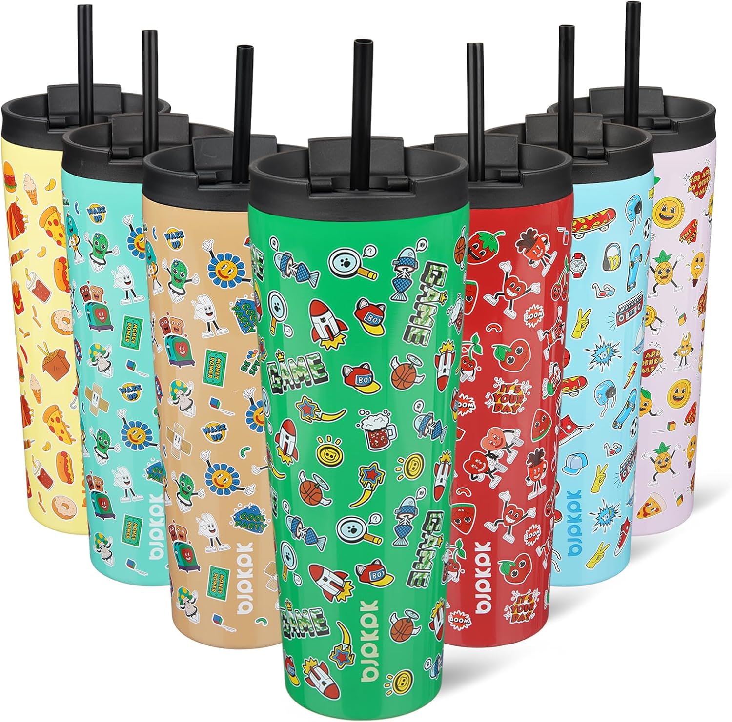 BJPKPK 26oz Stainless Steel Insulated Tumbler With lid And Straw Travel Coffee Thermal Tumblers Cup For Women And Men,Game