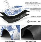 Blue Peacocks Birds Dish Drying Mat for Kitchen Counter, 23.6"x19.7" Coffee Bar, Super Absorbent Dish Drying Pad with Non-slip Rubber Backed, Quick Drying Mat for Coffee Machine Dish Drainer Ra