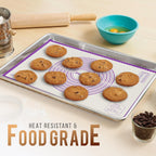 36 * 24 inches Purple, Non-Slip Silicone Baking Sheets - Baking Mat with 0.7mm Thickness - Non-Stick Pastry & Cookie Mat for Kitchen Counter for Rolling Out Dough with Measurements.
