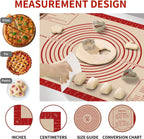 Silicone Baking Mat, Reusable Silicone Dough Mat, Non-Stick Pastry Mat, Heat Resistant Silicone Mat for Baking Cookies, Cake, Bread, Chocolate, Pizza, Crust, Pie Oven Mat, Easy to Clean