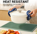 dish drying mat - 18" x 12" Green silicone drying mat , kitchen counter dish drying mats,rubber dish drying mat, Applies to bar mat、coffee mat