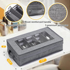 Silverware Storage Box 2 Pack, Flatware Storage, Utensil Storage with Removable Lid and Adjustable Dividers for Organizer Utensils, Cutlery, Flatware, Knives, Large Capacity Gray