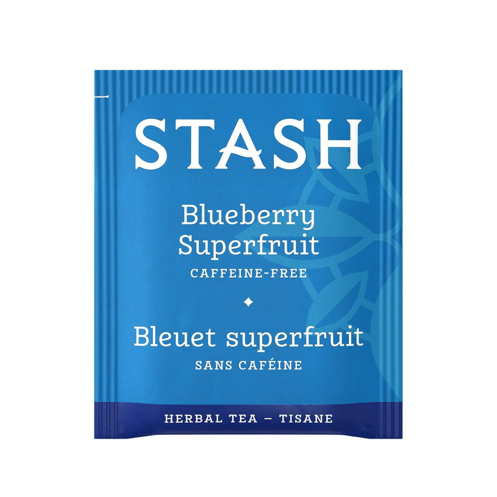 Stash Tea Blueberry Superfruit Herbal Tea - Naturally Caffeine Free, Non-GMO Project Verified Premium Tea with No Artificial Ingredients, 20 Count (Pack of 6) - 120 Bags Total