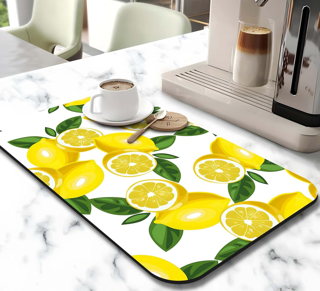 Dish Drying Mat for Kitchen Counter 20x12in Washable Quick Dish Drying Pad Rubber Backed Absorbent Draining Mat Fit Kitchen Counter,Bar,Under Sink,Dishes,Utensils,Dish Rack