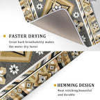 Boho Yellow Gray Aztec Dish Drying Mat for Kitchen Counter,Native American Tribal Aztec Ethnic Boho Style Drying Mat 18 x 24 Inch Microfiber Dish Drying Pad Dish Rack Pad Drainer Mat for Coffee Bar