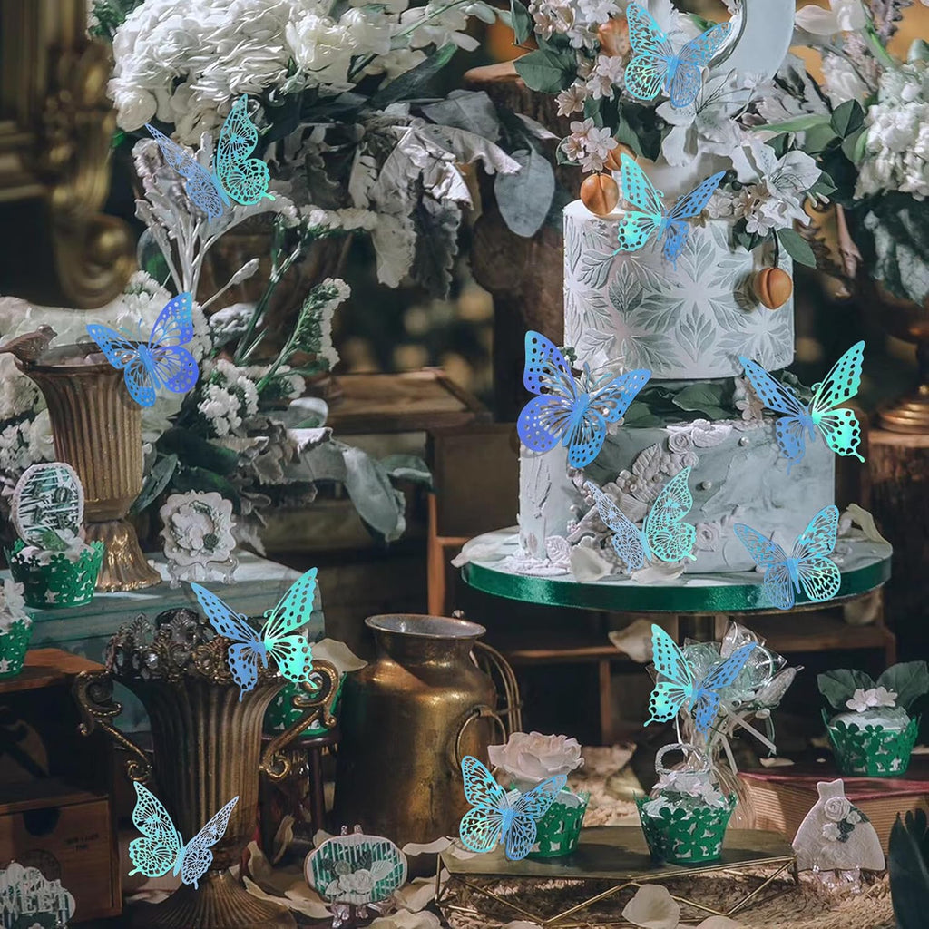 SAOROPEB 3D Butterfly Wall Decor - 48 Pcs, 4 Styles, 3 Sizes - Removable Stickers for Birthday & Party Decorations