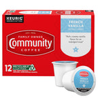 Community Coffee French Vanilla Flavored 12 Count Coffee Pods, Medium Roast, Compatible with Keurig 2.0 K-Cup Brewers, 12 Count (Pack of 1)