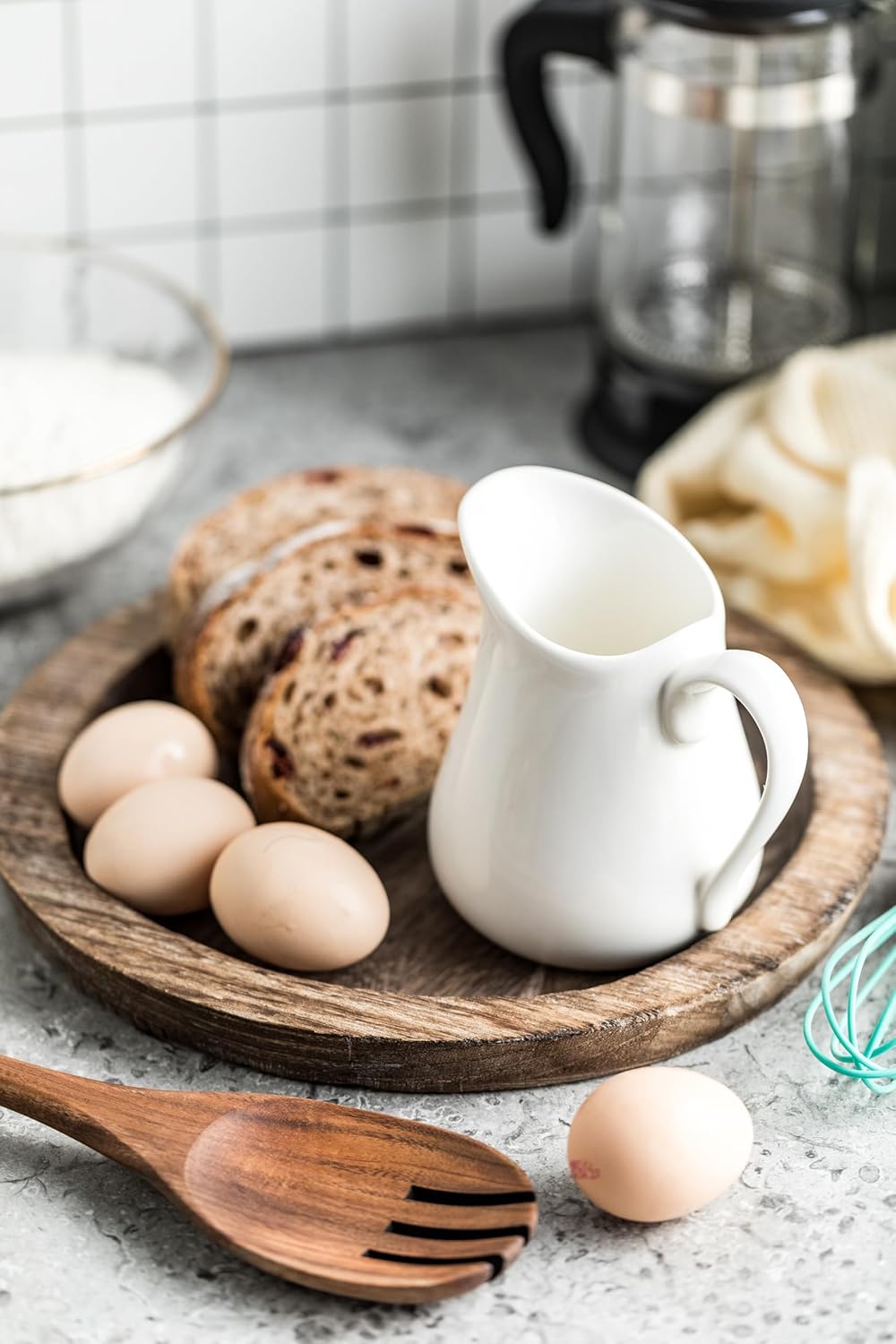 LYEOBOH 9 OZ Creamer Pitcher, Small White Creamer Pitcher for Coffee, Milk, Modern Kitchen Accessory - Ceramic