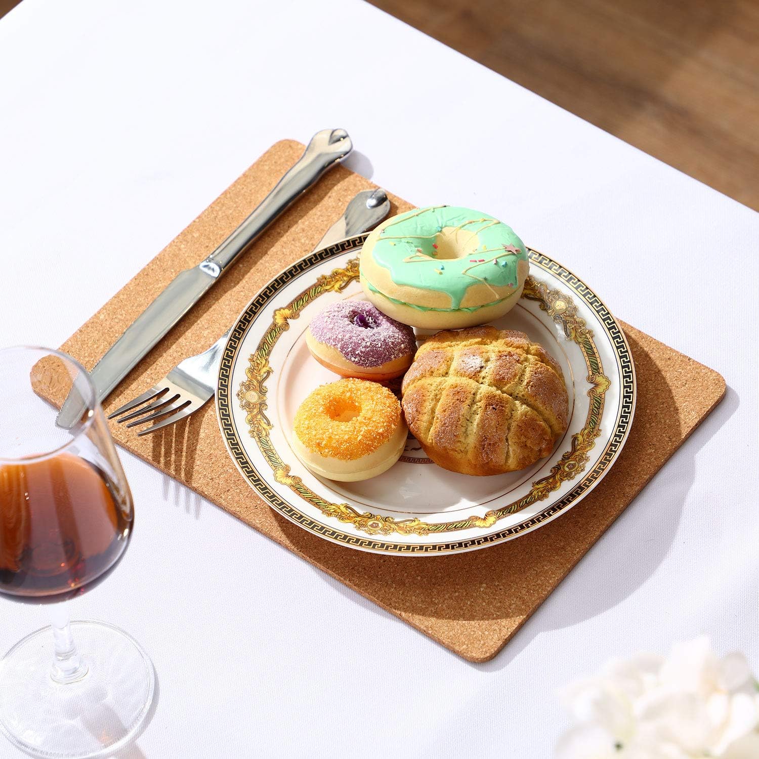 Boao 4 Pack Rectangle Cork Trivets for Hot Dishes 11'' x 8'' x 0.2'' Cork Plant Coasters Placemat Hot Pad Sheet Heat Resistant for Kitchen Countertops Table Pots Pans Restaurant Cafe Wedding Supplies