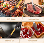 8 Pcs Silicone Brush Cooking Set, Heat Pastry Basting Brush for Home Outdoor Use Cooking BBQ Barbecue Baking