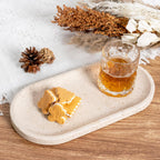 Koville Marble Vanity Tray for Decor, Natural Bathroom Tray for Bathroom Countertop, Stone Decorative Trays for Dresser Organizer, Storage Trays for Perfume, Jewelry Holder(Beige Yellow)