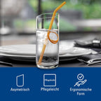 Villeroy & Boch New Moon Set, 4 Pieces, Elegant, Modern Sloping Long Drink, Crystal Glass, Transparent, Dishwasher Safe