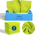 Microfiber Cleaning Cloths,15 Bags, 11.8in*9in, Absorbent Cleaning Rags Towels with Dispenser Box for Car, House, Kitchen, Window