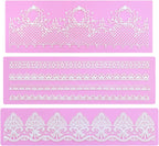 Silicone Molds for Cake Decorating - Embossing Lace Fondant Molds, Cake Flowers Lace Mats Set of 3