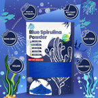 Blue Spirulina Powder - 85g Natural Blue Food Coloring, No Fishy Smell, Food Dye from Spirulina Algae, Plant Based Coloring Powder for Smoothies, Baking, Drinks