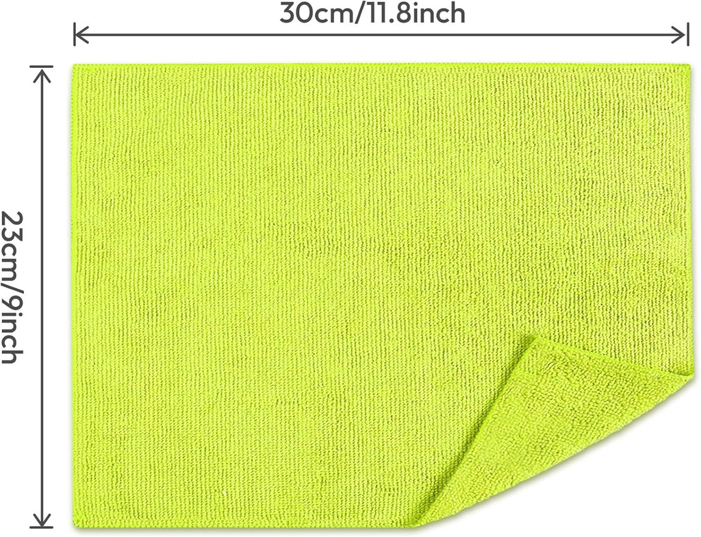 Microfiber Cleaning Cloths 15pcs (Dispenser Box), 11.8 * 9in, Cleaning Towels, Ultra Absorbent, Reusable and Washable