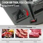 TOOGOOD 7.5" Meat Slicer, Electric Food Slicer Machine with Removable Stainless Steel Blade, Deli Food Slicer for Home Use, Slicing Frozen Meat,Hard Cheese, Ham and Deli,Black