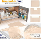 The Original Under Sink Mat - Silicone Waterproof mat, Adjustable, Easy to Clean, Kitchen cabinet liner, Disinfection Surface - 34" x 22" or smaller (Beige, 31" x 22")