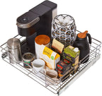 HOLDN’ STORAGE Heavy-Duty Premium Collection Pull Out Cabinet Organizer, Cabinet Drawer Slide Outs, Lifetime Limited Warranty - Basket Size 22" W x 21" D x 5" H, Anti-Rust Chrome Finish