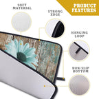 Rustic Daisy Dish Drying Mat for Kitchen Countertop 18x24 inch Teal Sunflowers on Wooden Board Dish Drainer Mats Fast Drying Country Vintage Style Shabby Chic Flower Dish Drying Pad Decor Large