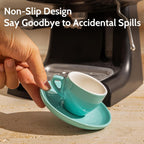 Sweese Espresso Cups with Saucers, 4 Ounce Demitasse Cups, Perfect for Single or Double Espresso, Cappuccino, Latte and Tea - Set of 6, Multicolor, Hot Assorted Colors