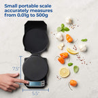 American Weigh Scales Precision Digital Kitchen Weight Scale, Food Measuring Scale, Backlit LCD Screen 500g x 0.01g (Black), LB-501