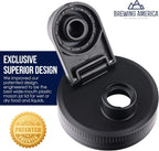 Brewing America Mason Jar Drinking Cup Pint and Half Drinking Lid and Azure 24oz Jar (1, Black)