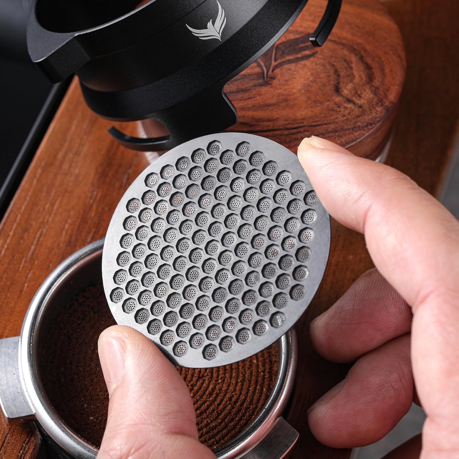 58mm Puck Screen for Espresso Portafilter Basket - Premium Stainless Steel Espresso Filter Ultra-Thin Design Coffee Screen (58.35mm, Black)
