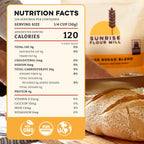 Sunrise Flour Mill Heritage Organic Bread Flour Blend - 25 lbs | Organic Unbleached Bread Flour Easy to Digest with Less Bloating | High Protein, Superior Baking | Smooth, Nutty Flavor