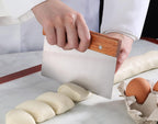 New Star Foodservice 36237 Wood Handle Dough Scraper, 6 by 3-Inch, Silver