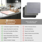 Coffee Mat Super Absorbent – 24" x 16" Dish Drying Mat for Kitchen Counter-Fit Under Coffee Maker Espresso Machine Dish Rack (Morning Brew)