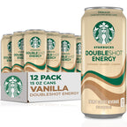 Starbucks Doubleshot Energy Drink Coffee Beverage, Vanilla, Iced Coffee, 15 fl oz Cans (Packaging May Vary) (Pack of 12)
