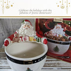 Spode Christmas Tree 7-Inch Santa Nut Bowl - Decorative Serving Bowl for Candies, Nuts, or Desserts - Christmas Holiday Season, Fine Earthenware - Holiday Entertaining & Festive Table Decor