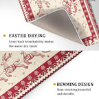 Christmas Moose Dish Drying Mat 18x24 for Winter Santa Claus Kitchen Counter Decor Absorbent Reversible Microfiber Deers Animal Dishes Pad Dish Drainer Rack Mats Kitchen Accessories
