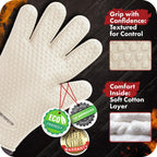 KITCHEN PERFECTION S Silicone Smoker Oven Gloves for Women -Extreme Heat Resistant BBQ Gloves -Handle Hot Food Right on Your Grill Fryer |Waterproof Oven Mitts Cooking Gloves |Superior Set+3 Bonuses