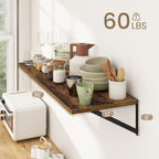 Dreamland Deep Floating Shelves for Wall, Brown Wood Wall Mounted Shelves, Large Floating Shelf 12 * 36 inch Set of 2 for Bookshelf Living Room Bedroom Home Office Bathroom