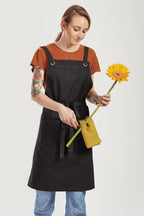 Caldo Crossback Kitchen Apron for Cooking (Black)