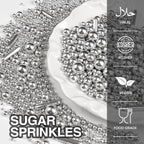 Silver Pearl Rods Sprinkles, Edible Sugar Candy Mix Size, 150g/5.29oz, Baking Cake Decoration, Food Grade, Cake Toppers, Easter, Celebration, Wedding Party Supplies