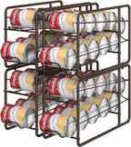MOOACE Can Organizer for for Pantry, Stackable Soda Can Dispenser Canned Food Storage, Kitchen Cabinet Fridge Beverage Cans Holder, 4 Pack, Bronze