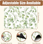 Eucalyptus Leaves Dish Drying Mat for Kitchen Counter Coffee Mat Hide Stain Absorbent Rubber Backed Drying Rack Pad Espresso Machine Coffee Bar Accessories 15.7 x 23.6 Inch